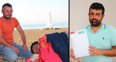 Teknesi alabora olan balıkçı bidonla hayata tutundu