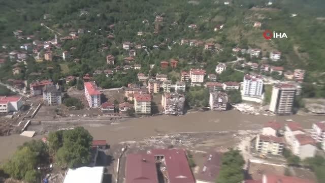 Ayancık, Türkeli ve Bozkurt'taki felaketin boyutu helikopterden daha net göründü