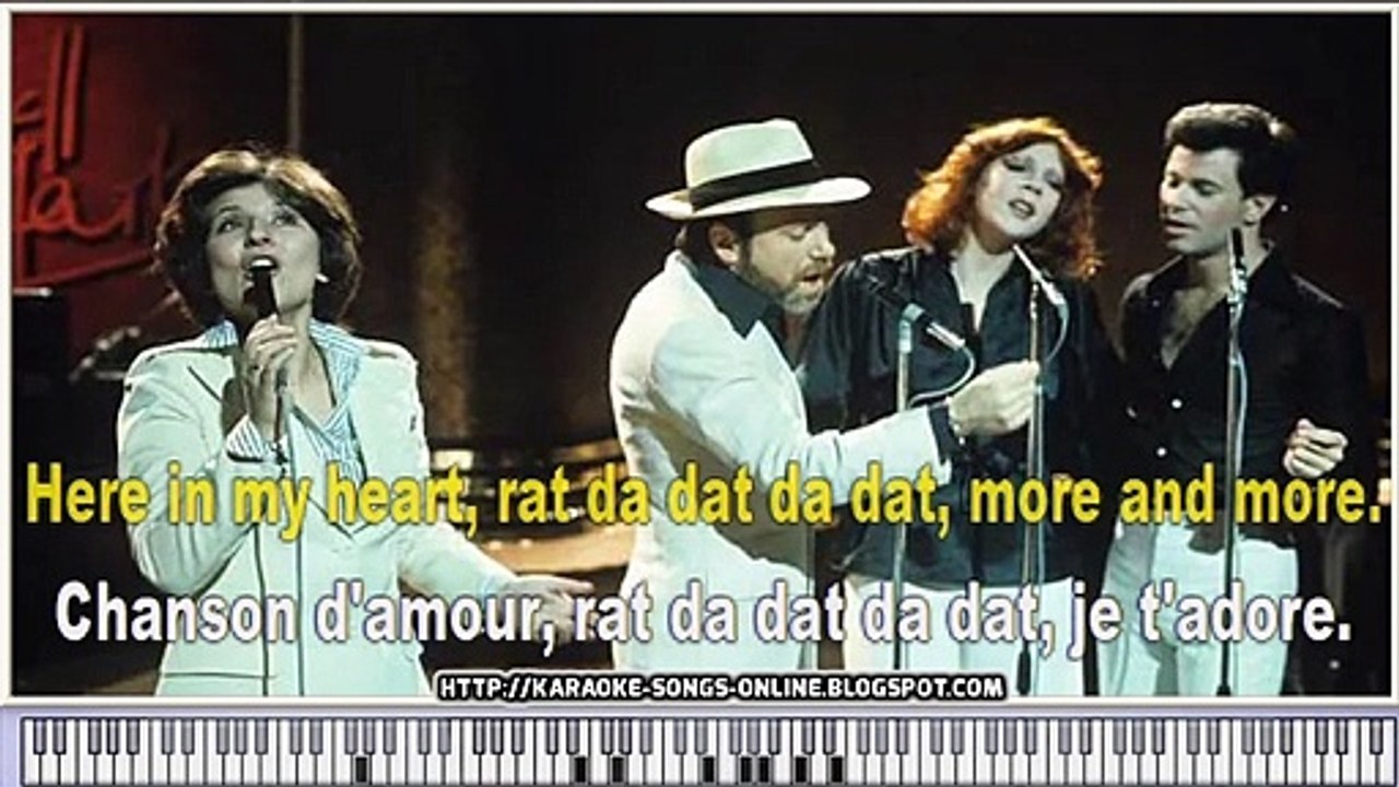 Manhattan transfer - Chanson d'amour  -   free karaoke song online, lyrics on the screen & chords  & piano