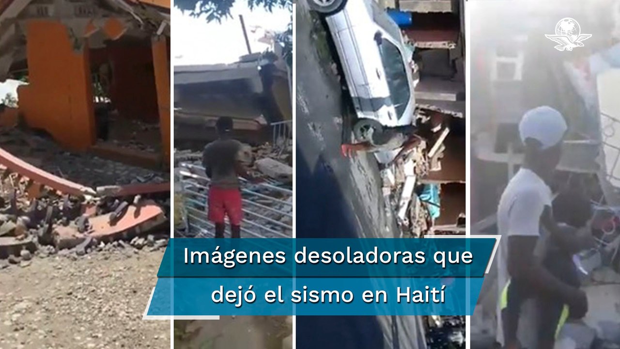 Edificios dañados y personas en la calle, las imágenes tras el terremoto de 7.2 en Haití
