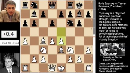 Boris Spassky sacs the G pawn, sacs the Exchange and wipes out Yasser Seirawan (1984)