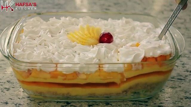 Mango Trifle Delight Recipe Quick and Easy Mango Trifle Delight Dessert Recipes - Hafsas Kitchen