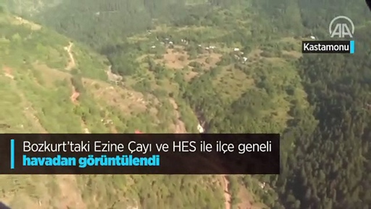 Bozkurt'taki Ezine Çayı ve HES ile ilçe geneli havadan görüntülendi