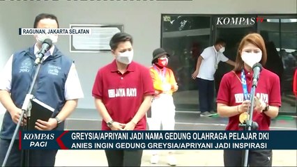 Greysia dan Apriyani Jadi Nama Gedung Olahraga Pelajar DKI Jakarta