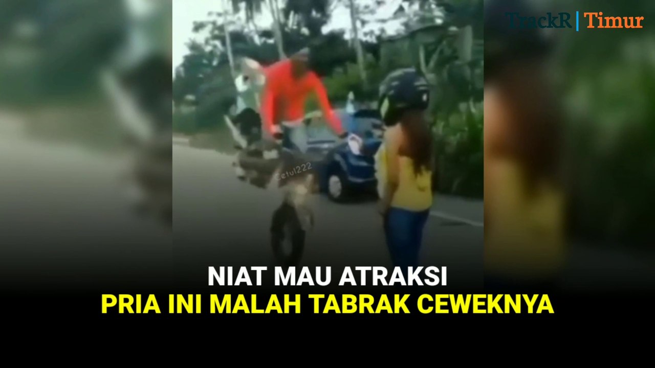 Niat Mau Atraksi Pria Ini Malah Tabrak Ceweknya Hingga Tersungkur