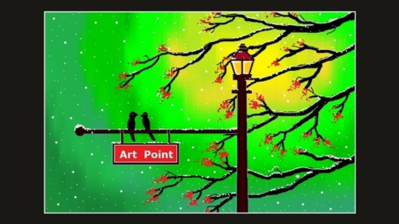 How to Draw - in computer| Microsoft paint tutorial | ms paint | scenery drawing 126 - Art Point