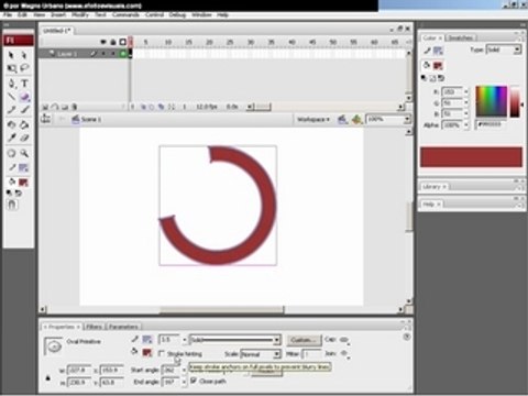 Cursos Flash CS3 - Tutorial: Oval Primitive Tool