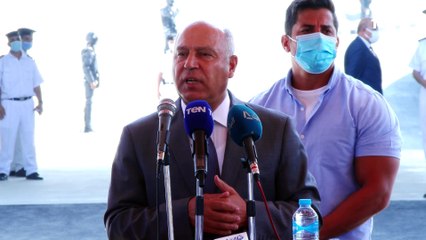 جانب من المؤتمر الصحفي لـ وزير النقل ومحافظ القاهرة عقب افتتاح نفق السيارات في عزبة الوالدة بحلوان