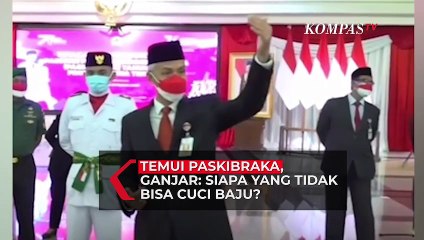 Temui Paskibraka Jawa Tengah, Ganjar: Pulang Dari Sini, Adekmu Kamu Ajari Nyuci Baju!