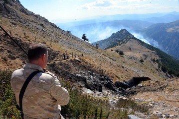 RUS ASKERİ HEYETİ, UÇAĞIN DÜŞTÜĞÜ BÖLGEDE İNCELEMEDE BULUNDU