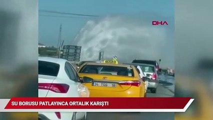 Beylikdüzü'nde su borusu patladı sürücüler zor anlar yaşadı