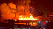 Tur tekneleri alev alev yandı