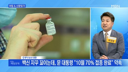 신문브리핑5 "文의 새 목표 '10월 2차 접종 70%', 청장년에 달렸다"외 주요기사
