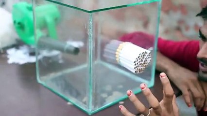 Smoking 1000 Cigarettes  At Once From Clean Glass Box - अब फेंफड़े कितने खराब होंगे || Experiment King ||  360P
