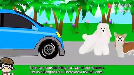 Classroom for entertaining and teaching: There are animals blocking the way. How many animals?