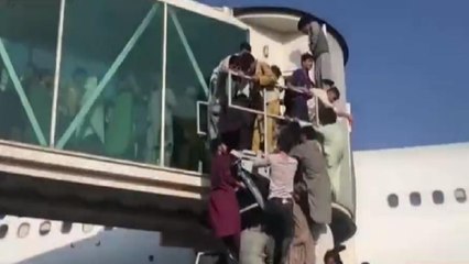 Chaos at Kabul airport as people try to flee country