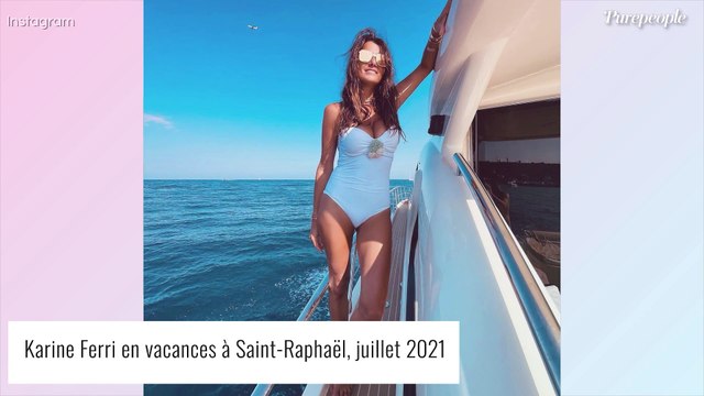 Karine Ferri bronzée et sublime en maillot de bain : elle fait sensation à la piscine