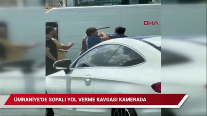 Trafikte sopalı kavga