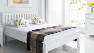 White Wooden Double Bed Frame Designs