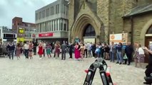 Dirty Dancing cast perform iconic lift scene on St John's Square