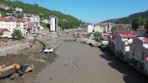 KASTAMONU - (DRONE) Bozkurt ilçesinde kurulan seyyar köprüden geçişler başladı