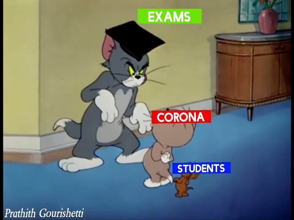 Students Exam Cancelled--Tom and Jerry Funny Meme --Prathith Gourishetti