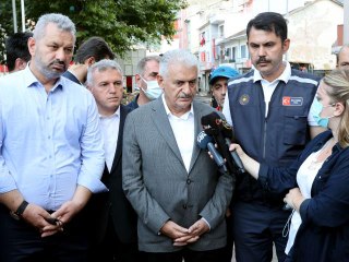 AK Parti Genel Başkanvekili Yıldırım, sel bölgesi Bozkurt'ta incelemelerde bulundu Açıklaması