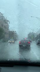 Storm Water Sprays From Chicago Sewer System