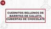 Cuernitos rellenos de barritas de galleta cubiertas de chocolate | Receta de postre | Directo al Paladar México