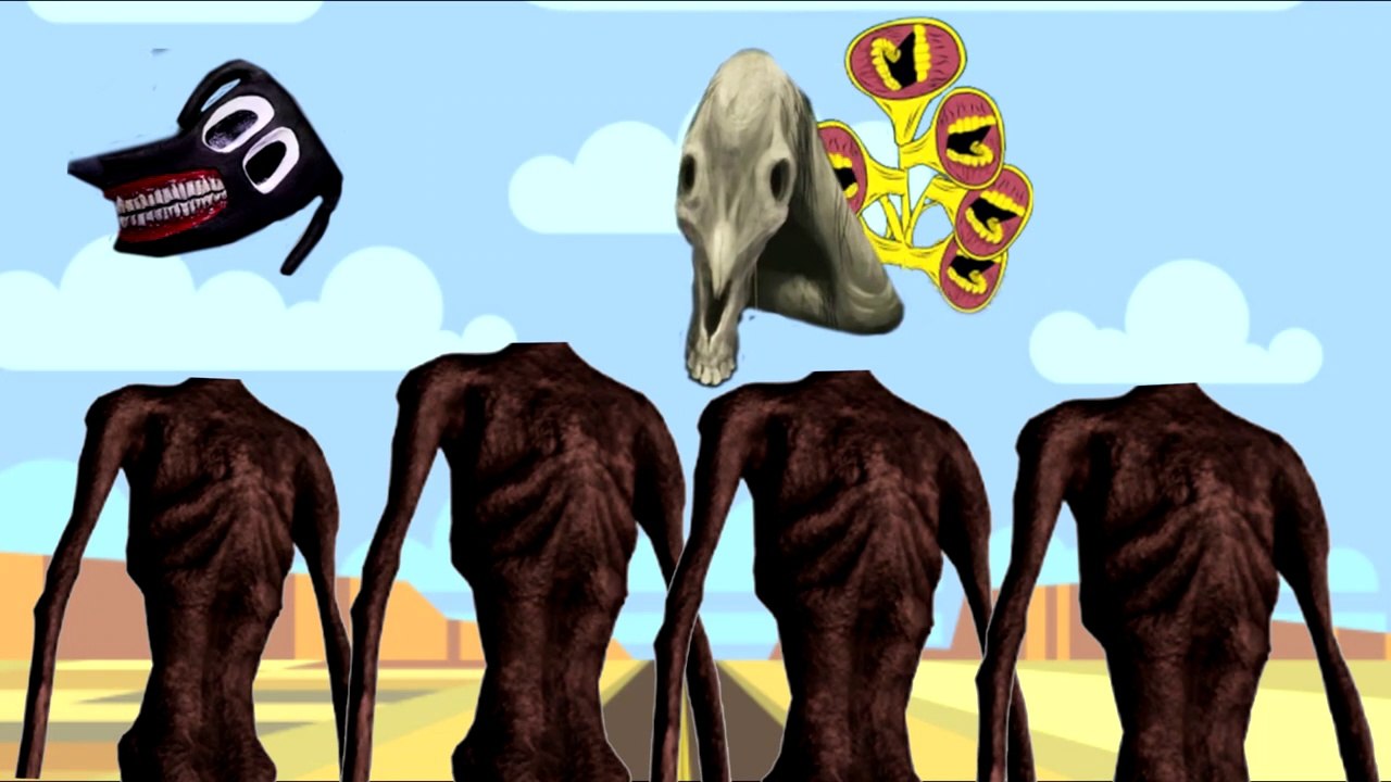 Wrong Heads CARTOON- BRIDGE WORM - SIREN HEAD - LONG HORSE