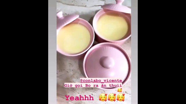 Hòa Minzy làm bánh Flan, Bo ăn và khen mẹ Hòa vô cùng đáng yêu