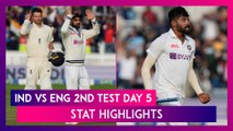 IND vs ENG Stat Highlights 2nd Test Day 5: Bowlers Help India Win Lord’s Test