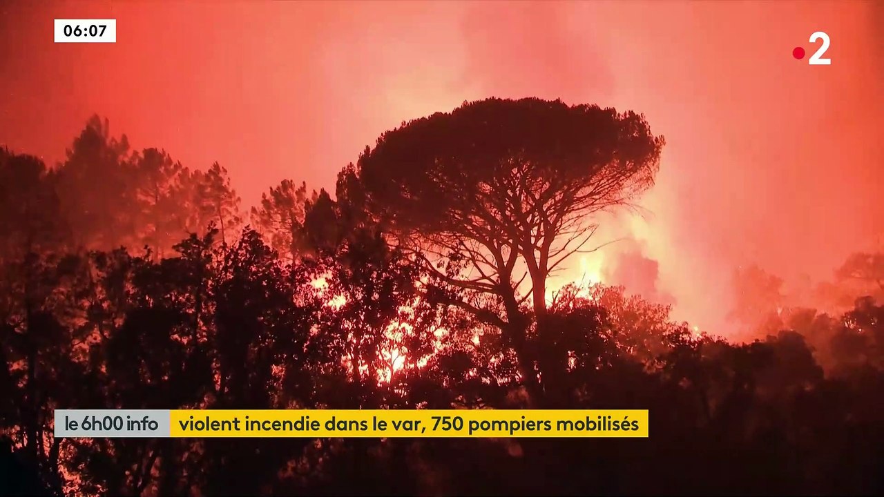 Incendies - Dans le Var, des milliers de personnes évacuées cette nuit alors que 750 sapeurs-pompiers sont engagés dans la lutte contre ce sinistre