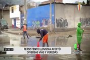 Calles anegadas dejó intensa llovizna en diversos distritos de Lima