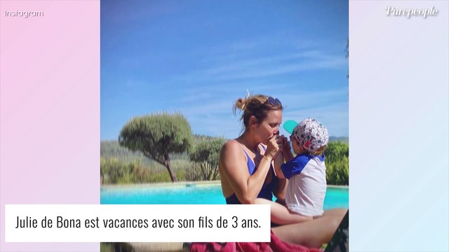 Julie de Bona maman : rare photo de vacances avec son fils