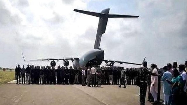 Evacuated Indians from Kabul chant Bharat Mata Ki Jai