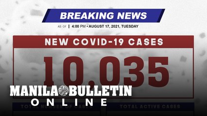 DOH reports 10,035 new cases, bringing the national total to 1,765,675, as of AUGUST 17, 2021