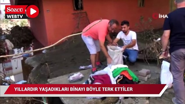 Yıllardır yaşadıkları binayı böyle terk ettiler