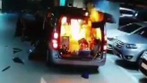차량 '6백여 대 피해' 천안 아파트 화재 당시 CCTV 공개 / YTN