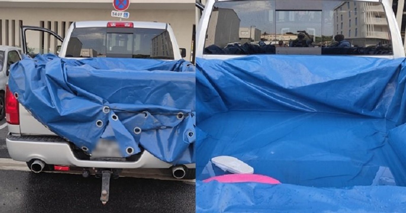 Hérault : un homme interpellé car il transportait une piscine aménagée dans son pick-up avec des baigneurs