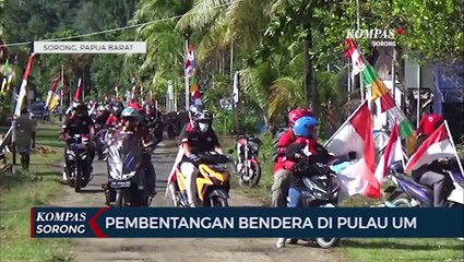 Pembentangan Bendera Di Pulau Um Peringati Hut Kemerdekaan Ke-76