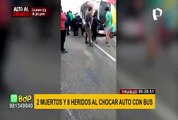 Trujillo: dos muertos y ocho heridos tras choque entre auto y bus interprovincial