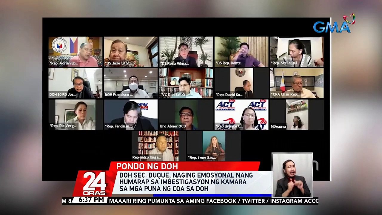 DOH Sec. Duque, naging emosyonal nang humarap sa imbestigasyon ng Kamara sa mga puna ng COA sa DOH | 24 Oras