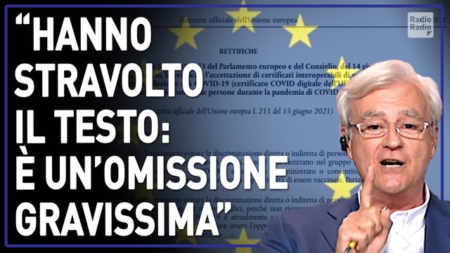 EUROPA COSTRETTA A RETTIFICARE REGOLAMENTO GREEN PASS ▷ RINALDI: OMISSIONE INTOLLERABILE SU CHI SCEGLIE DI NON VACCINARSI