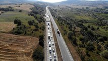 TEM'in Ankara yönü yol çalışması sebebiyle trafiğe kapatıldı