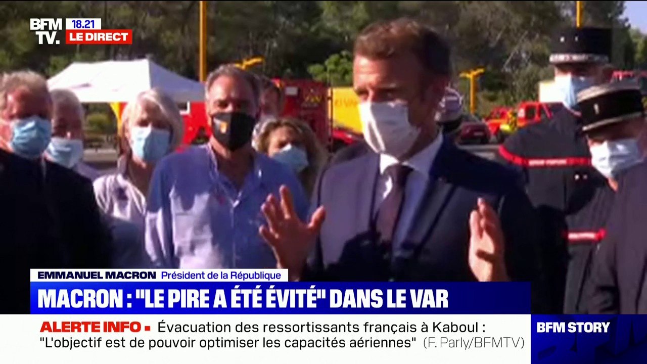 Emmanuel Macron: "Aujourd'hui, 11 Canadairs ont été mobilisés sur ce feu, là où la France dispose de 12 Canadairs"