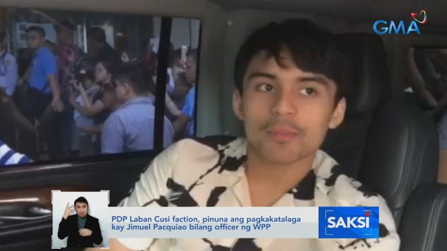 PDP Laban Cusi faction, pinuna ang pagkakatalaga kay Jimuel Pacquiao bilang officer ng WPP | Saksi