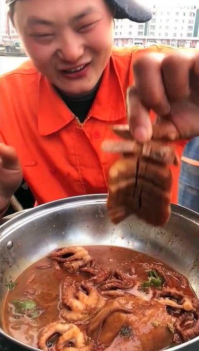 SPICY SEAFOOD | SQUID OCTOPUS SUPER NICE EATING |  أصوات الأخطبوط ال | #shorts #79