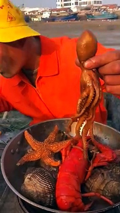 SPICY SEAFOOD | SQUID OCTOPUS SUPER NICE EATING |  أصوات الأخطبوط ال | #shorts #82