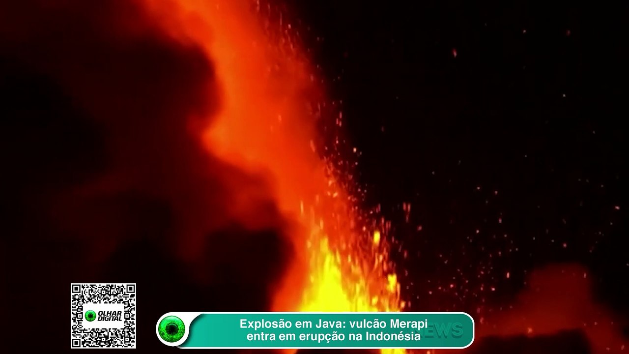 Explosão em Java vulcão Merapi entra em erupção na Indonésia